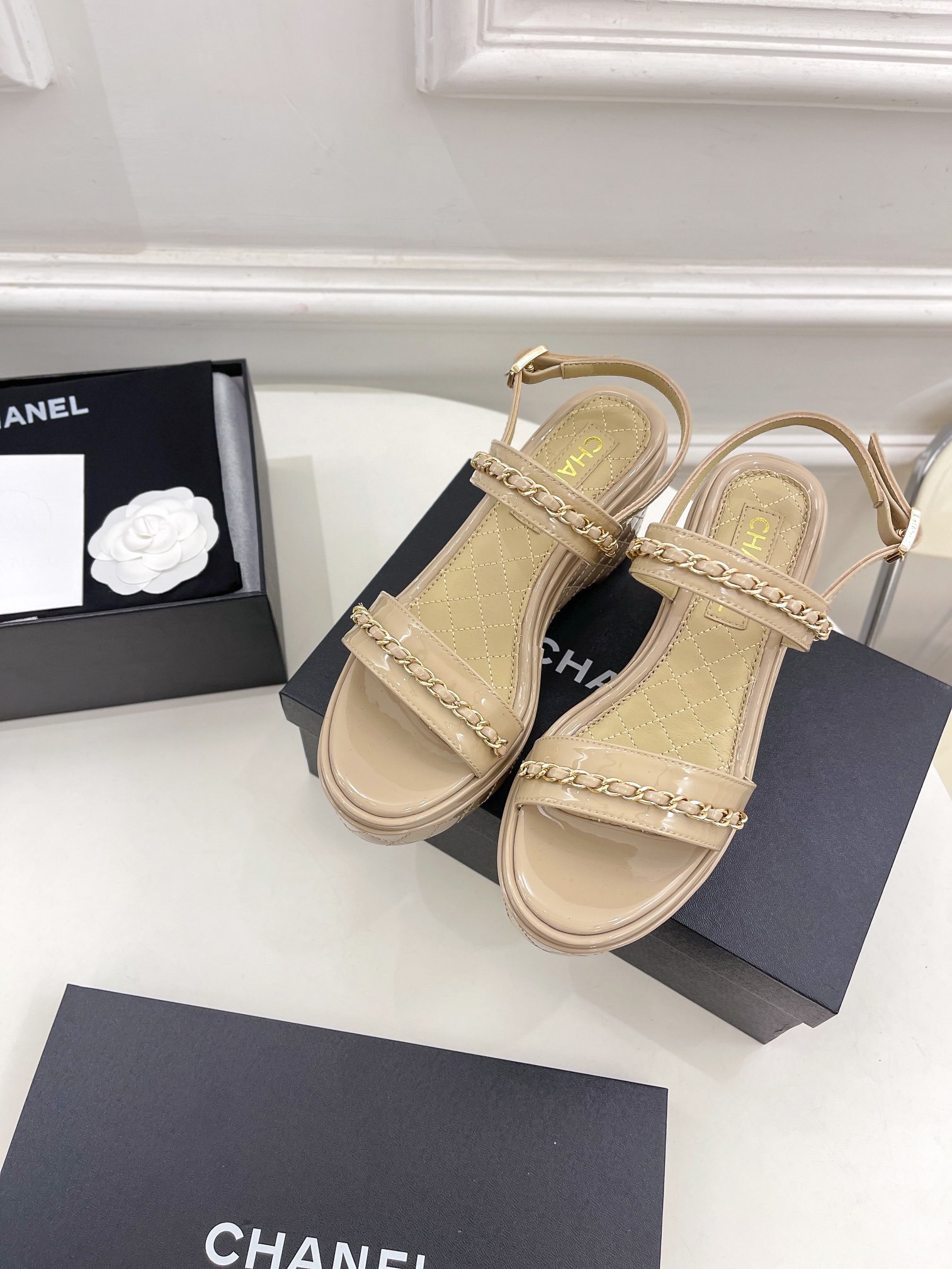 Women C*hanel Top Sandals 8CM