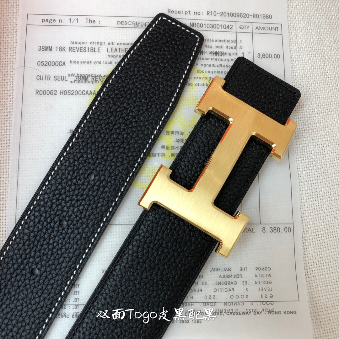 H*ermes Belts Top Quality 3.8CM