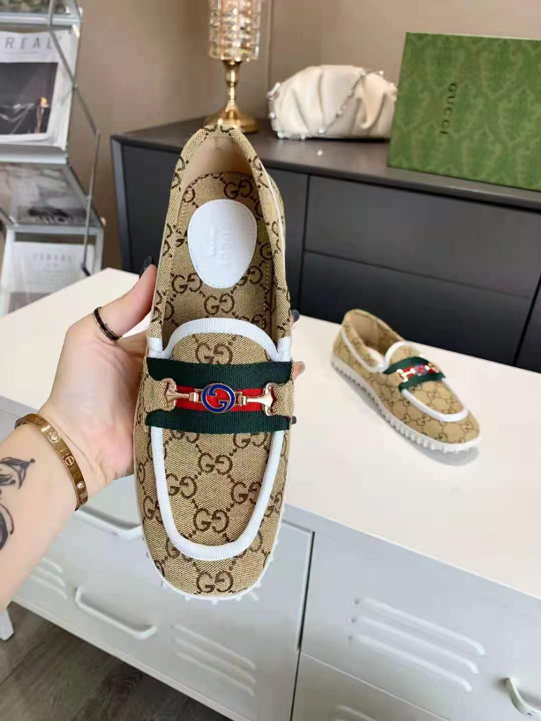 Men Women G*ucci Loafer Top Sneaker