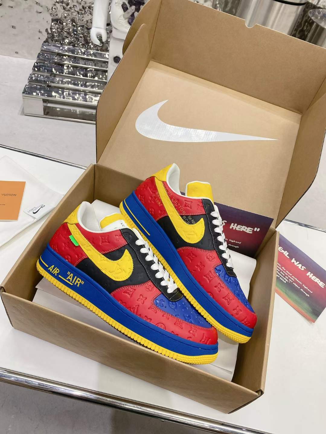 from Men Women L*ouis V*uitton x Nike Air Force 1