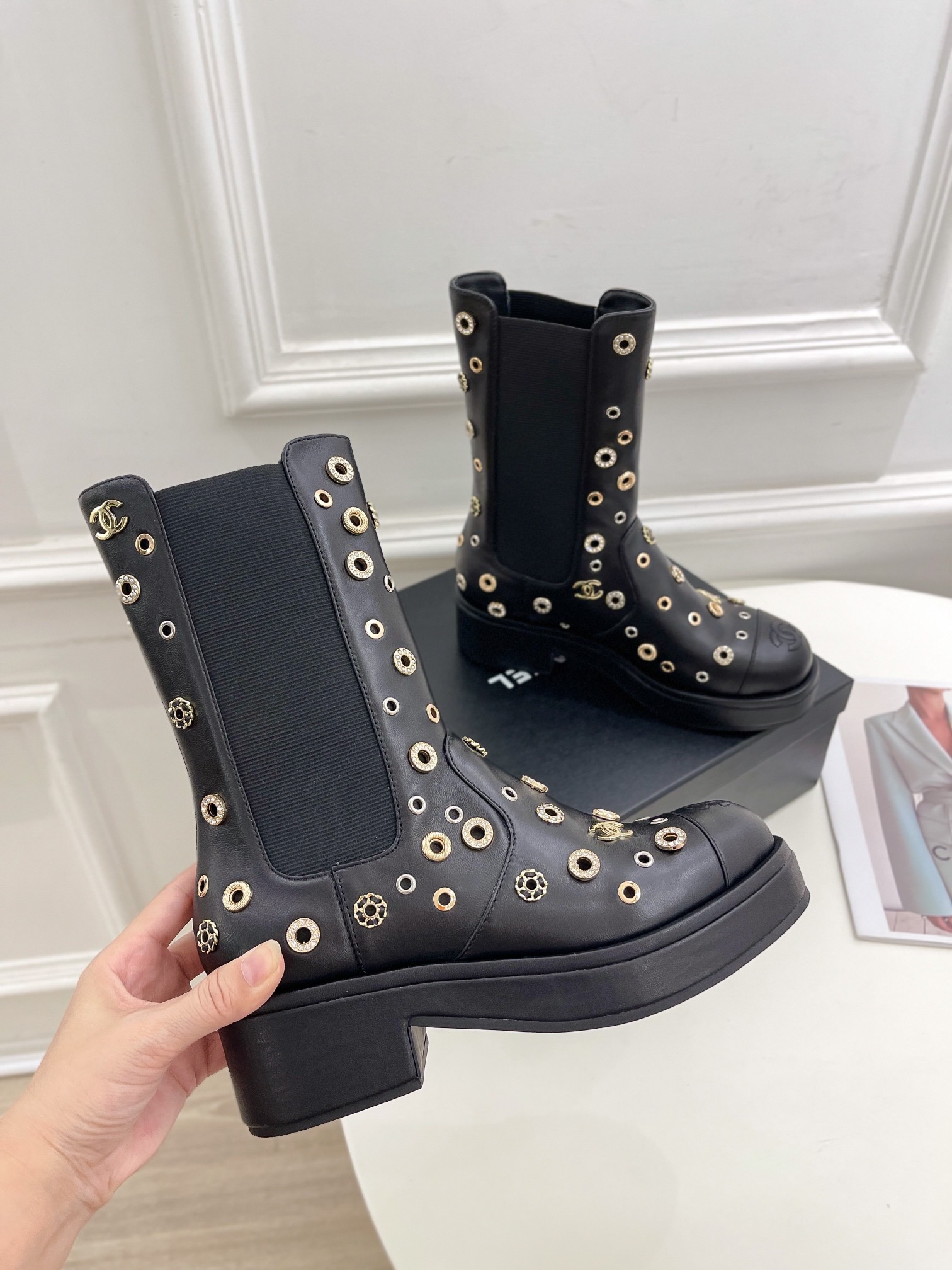 Women C*hanel Top Boots Maikesneakers