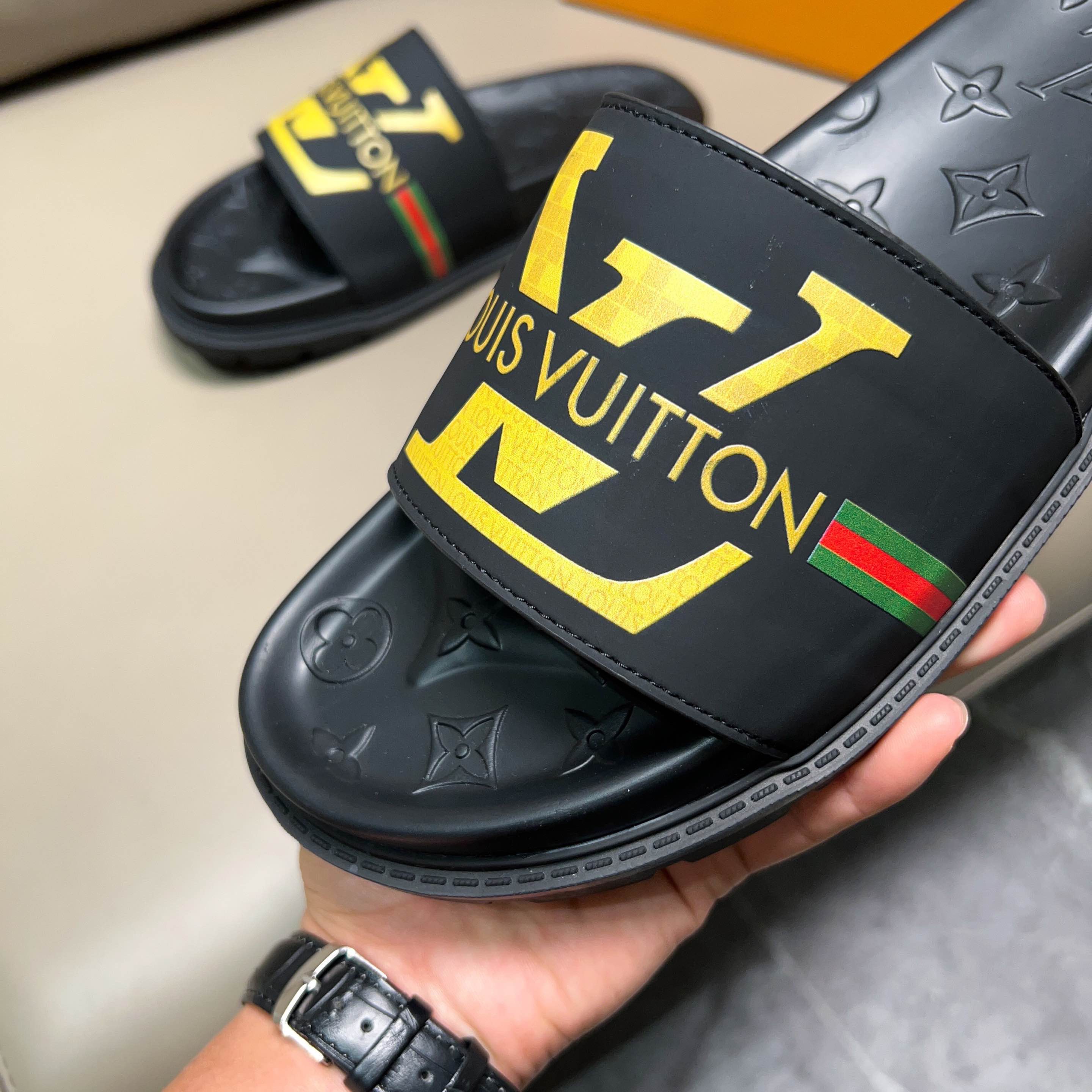 Men L*ouis V*uitton Top Slippers
