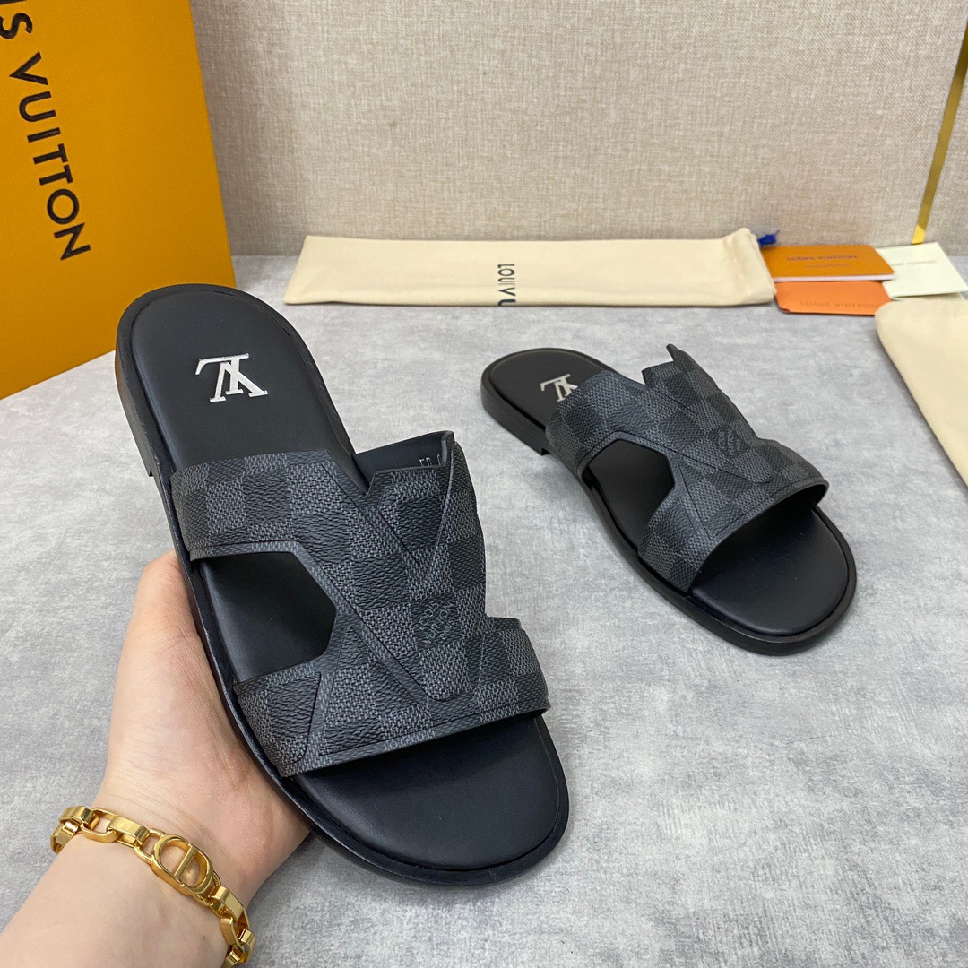 Men L*ouis V*uitton Top Slippers