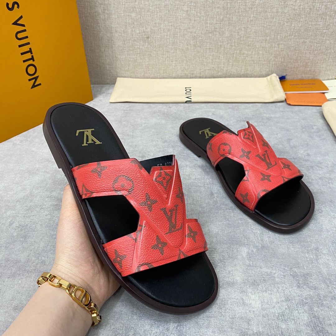 Men L*ouis V*uitton Top Slippers