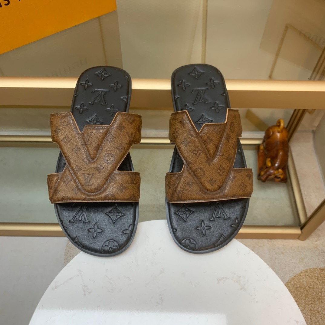 Men L*ouis V*uitton Top Slippers