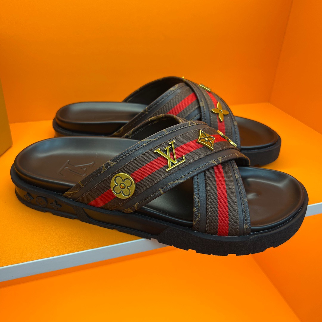 Men L*ouis V*uitton Top Slippers