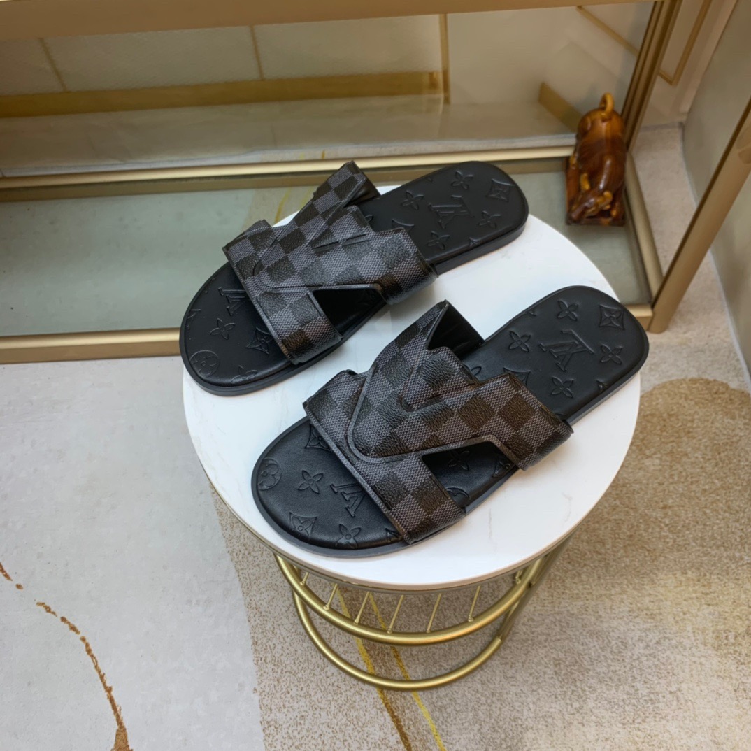 Men L*ouis V*uitton Top Slippers