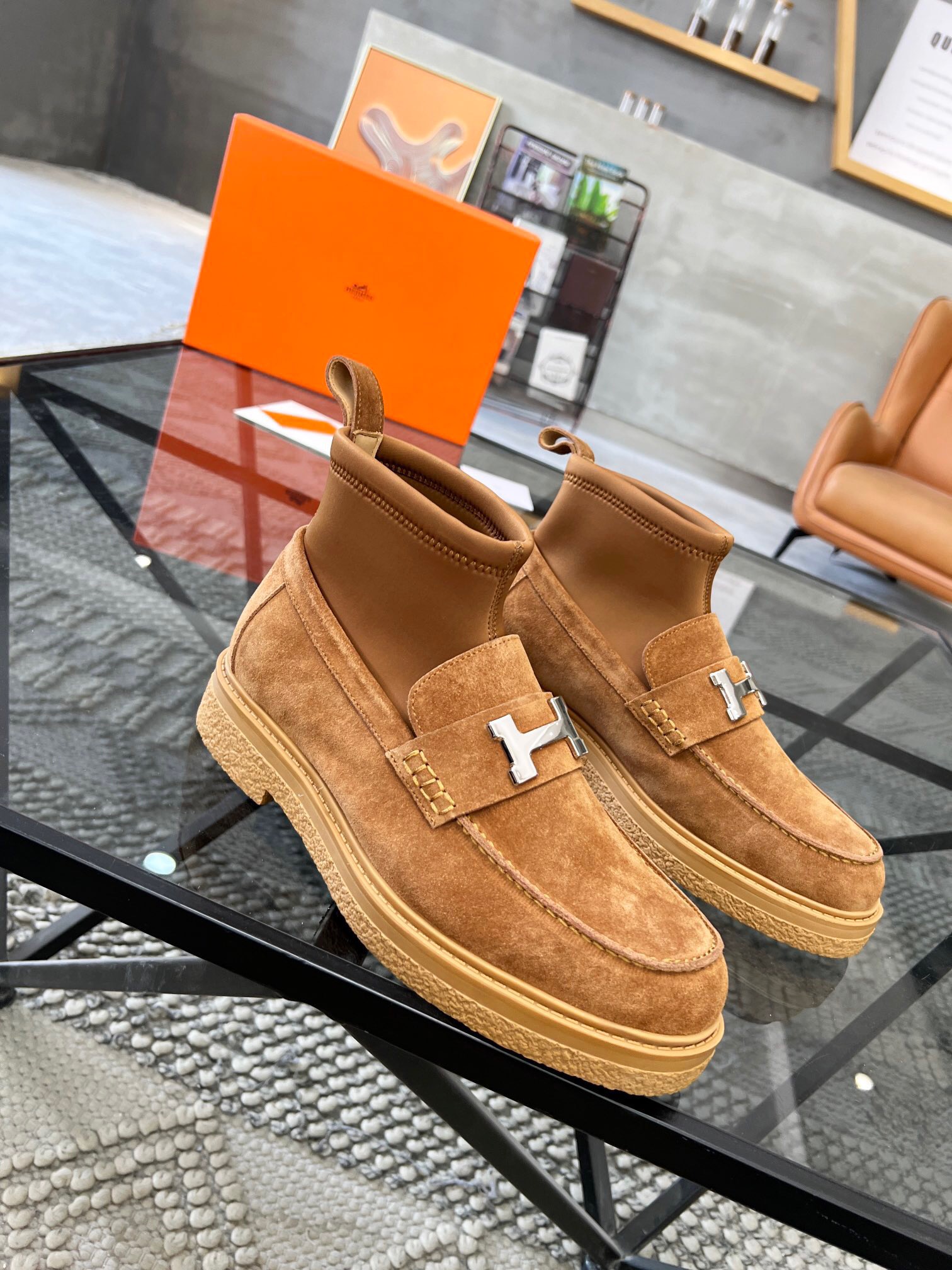 Men  H*ermes Top Sneaker