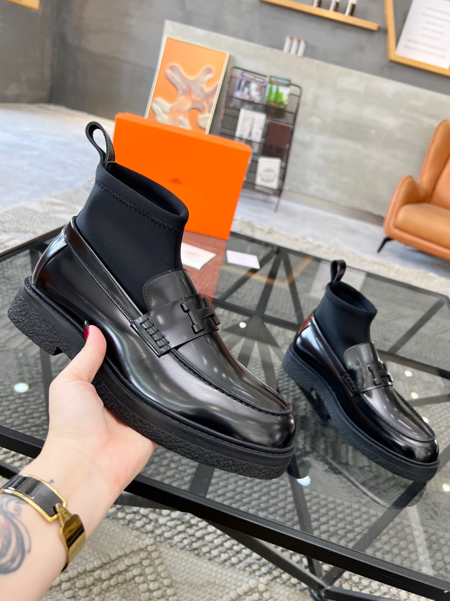 Men  H*ermes Top Sneaker